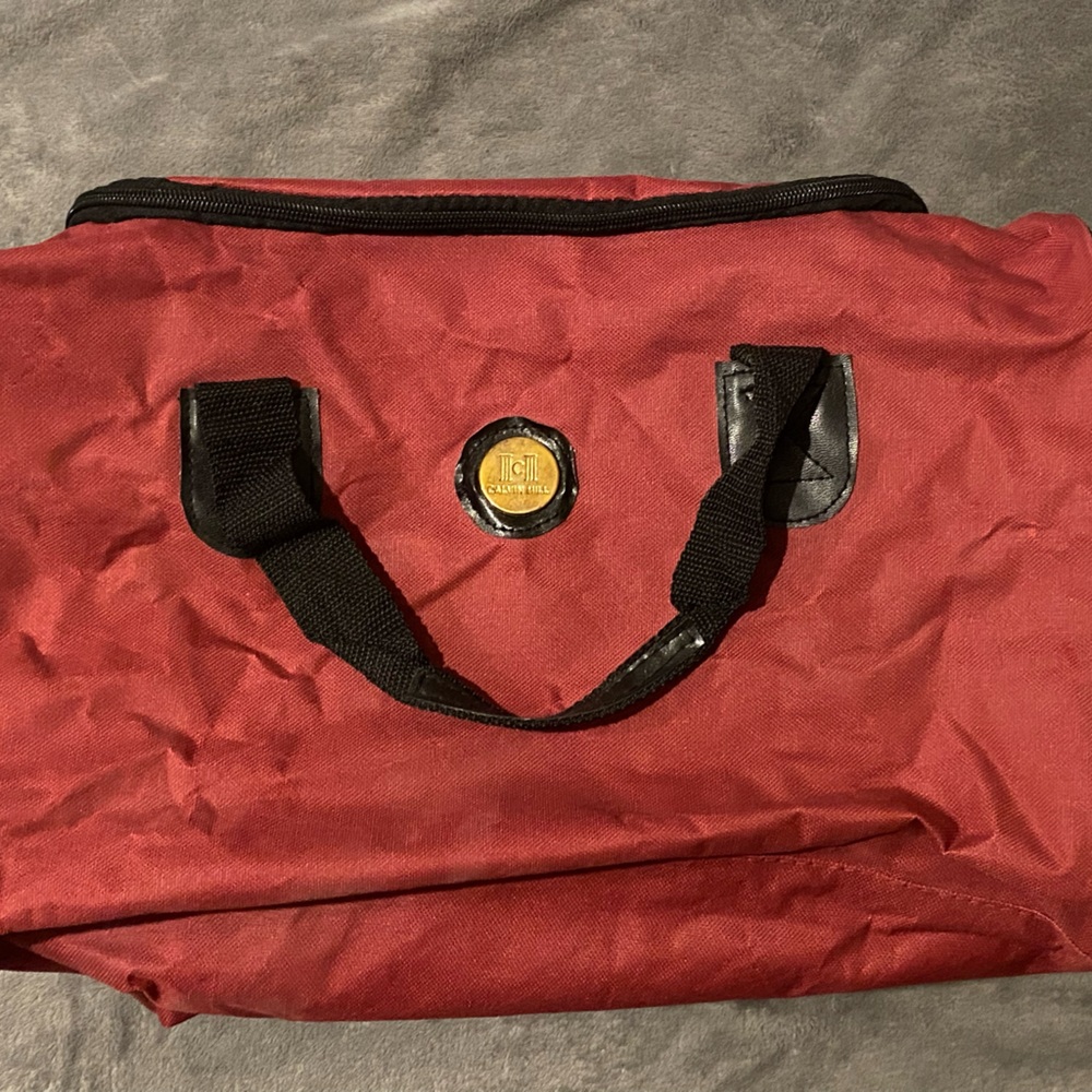 Stylish Red Bag with Black Handles